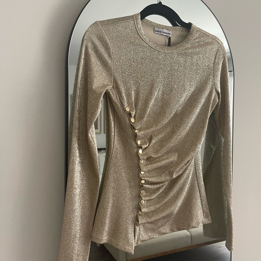 Paco Rabanne
Stretch jersey lurex long sleeve top